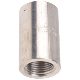 1 pcs - RS PRO Stainless Steel Pipe Fitting, Straight Circular Coupler, Female Rc 1/2in x Female Rc 1/2in