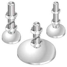 20 pcs - Bosch Rexroth M16 Thread Steel Adjustable Foot, 10mm Groove