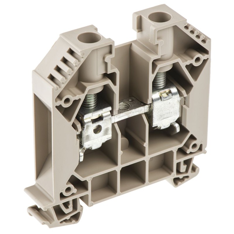 1 Pack of 10 - Weidmuller WDU Series Brown Feed Through Terminal Block, 16mm², Single-Level, Screw Termination, ATEX