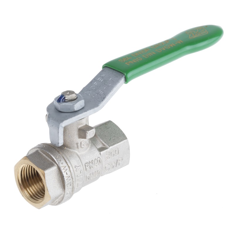 1 pcs - RS PRO Brass Full Bore, 2 Way, Ball Valve, BSPP 3/8in, 40bar Operating Pressure
