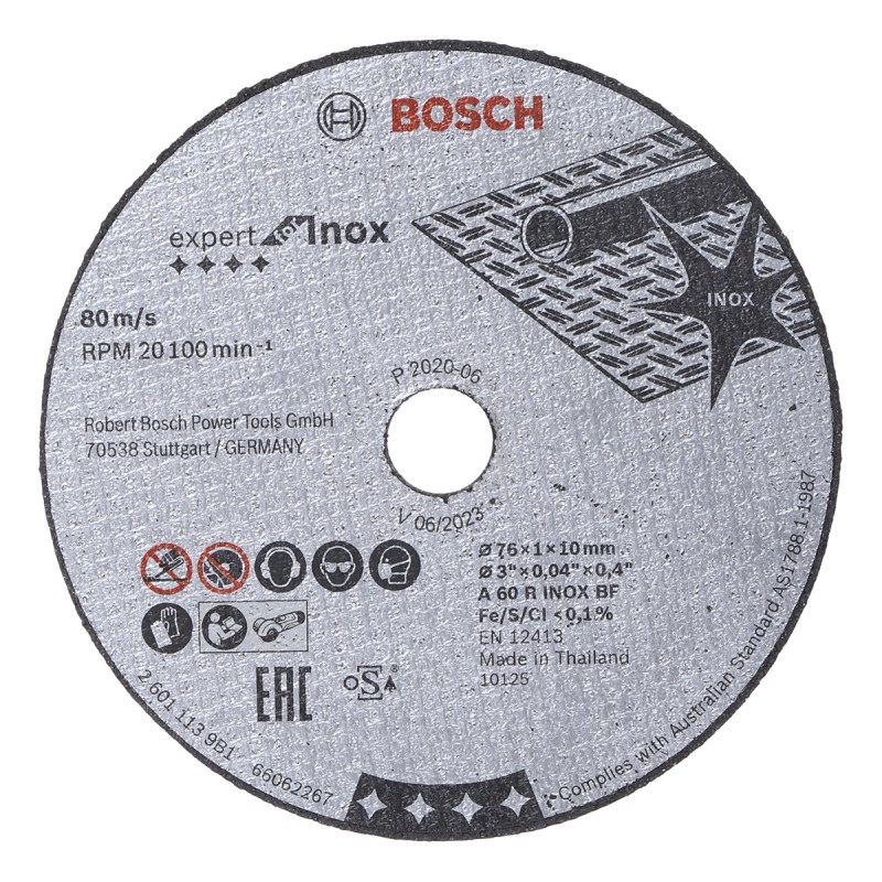 1 pcs - Bosch Silicon Carbide Cutting Disc, 76mm x 1mm Thick, Very Fine Grade, P400 Grit, 5 in pack