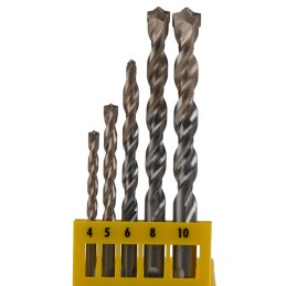 1 pcs - DeWALT 5-Piece Twist Drill Bit Set for Masonry, 10mm Max, 4mm Min, Tungsten Carbide Tipped Bits