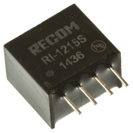 1 pcs - Recom RI DC-DC Converter, 15V dc/ 133mA Output, 10.8 - 13.2 V dc Input, 2W, Through Hole, +85°C Max Temp -40°C