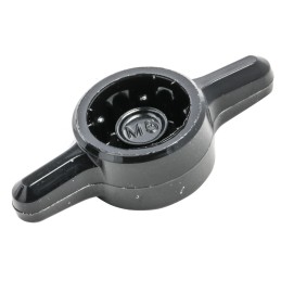 20 pcs - RS PRO Black 2-Arm Clamping Knob, M5, Unthreaded Hole