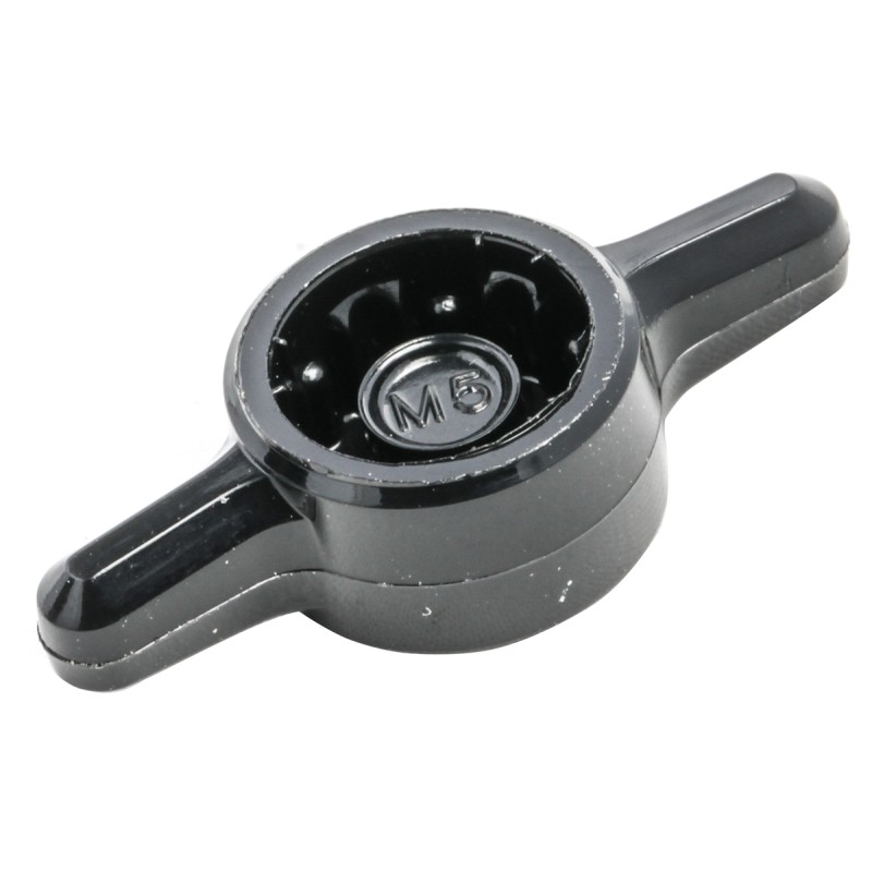 20 pcs - RS PRO Black 2-Arm Clamping Knob, M5, Unthreaded Hole