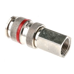 1 pcs - RS PRO Brass Female Pneumatic Quick Connect Coupling, G 3/8 Female Threaded