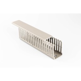 8 pcs - Beta Duct 1047 Grey Slotted Panel Trunking - Open Slot, W37.5 mm x D75mm, L2m, PVC