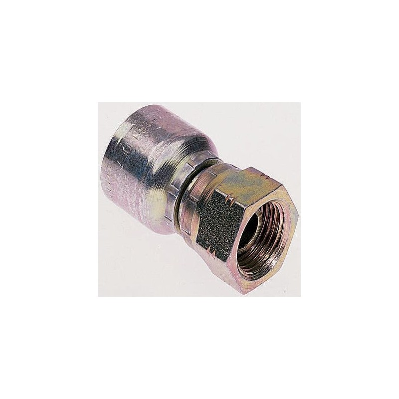 1 pcs - BSP 1/4 Female Straight Steel Crimped Hose Fitting, 400 bar