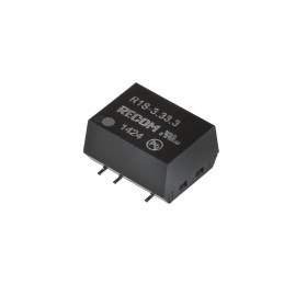 1 pcs - Recom R1S DC-DC Converter, 3.3V dc/ 300mA Output, 2.97 - 3.63 V dc Input, 1W, Surface Mount, +100°C Max Temp