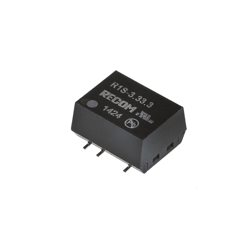 1 pcs - Recom R1S DC-DC Converter, 3.3V dc/ 300mA Output, 2.97 - 3.63 V dc Input, 1W, Surface Mount, +100°C Max Temp