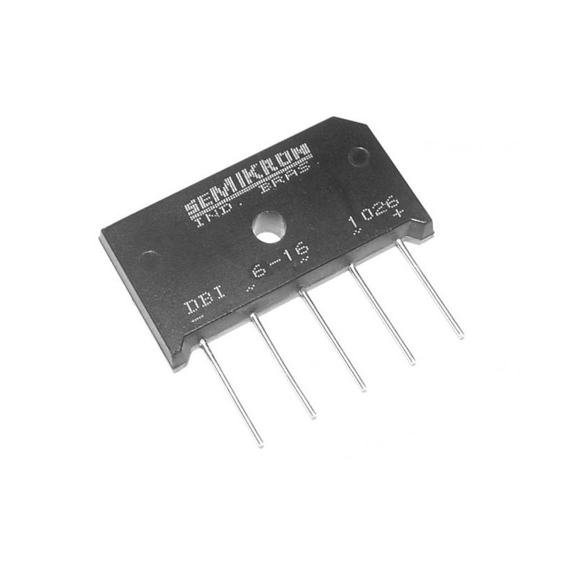 1 pcs - Semikron Bridge Rectifier, 9A, 800V, 3-phase, 5-Pin