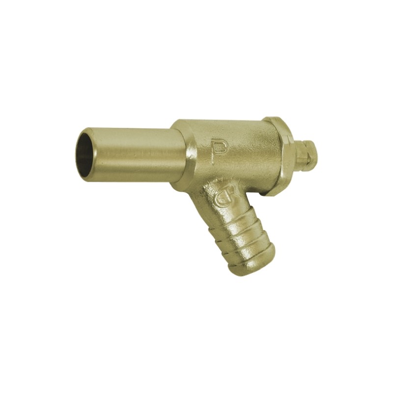 1 pcs - Pegler Yorkshire Brass Pipe Fitting, Tee Push Fit Draining Tap 15mm