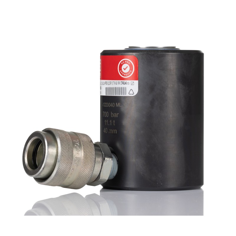 1 pcs - RS PRO Single, Portable Low Height Hydraulic Cylinder, 10t, 40mm stroke