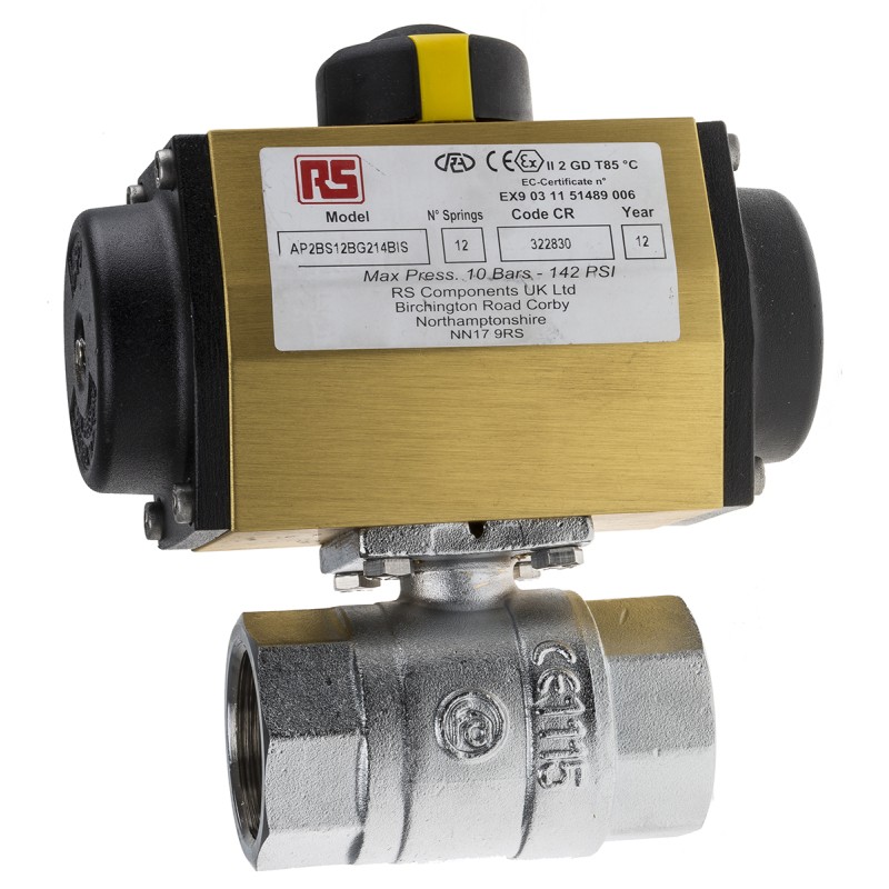 1 pcs - RS PRO Ball type Pneumatic Actuated Valve, BSP 1-1/4in, 40 bar