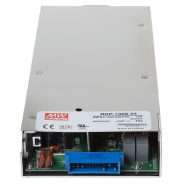 1 pcs - MEAN WELL Switching Power Supply, RCP-1000-24RS, 24V dc, 40A, 960W, 1 Output, 127 - 370 V dc, 90 - 264 V