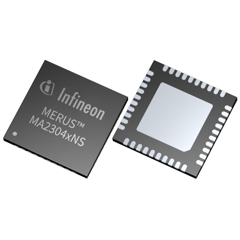 1 pcs - Infineon, 2-ChannelClass-D37W, 40-Pin QFN MA2304PNSXUMA1