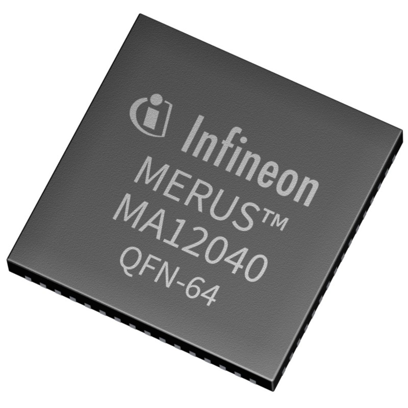 1 pcs - Infineon, 2-ChannelClass-D40W, 64-Pin QFN MA12040XUMA1