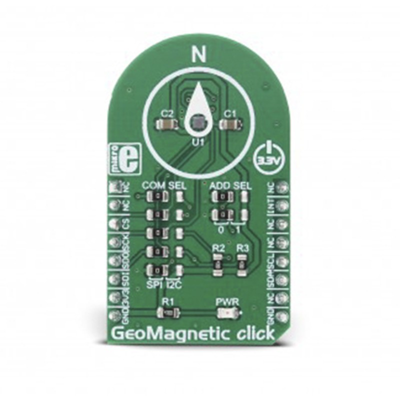 1 pcs - MikroElektronika GeoMagnetic Click mikroBus Click Board for BMM150