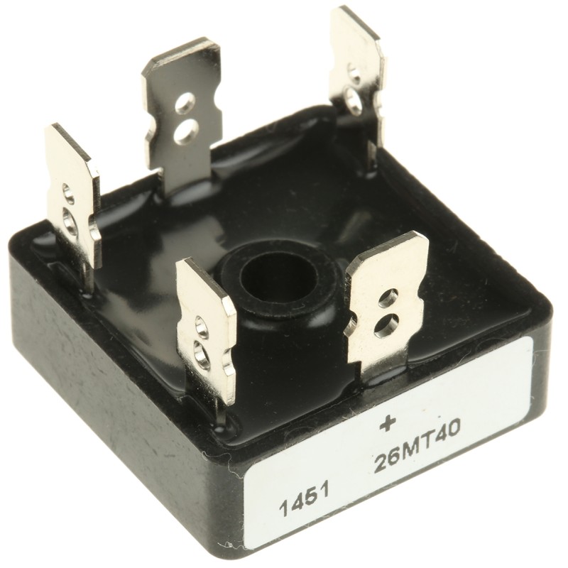 1 pcs - Vishay Bridge Rectifier, 25A, 400V, 3-phase, 5-Pin