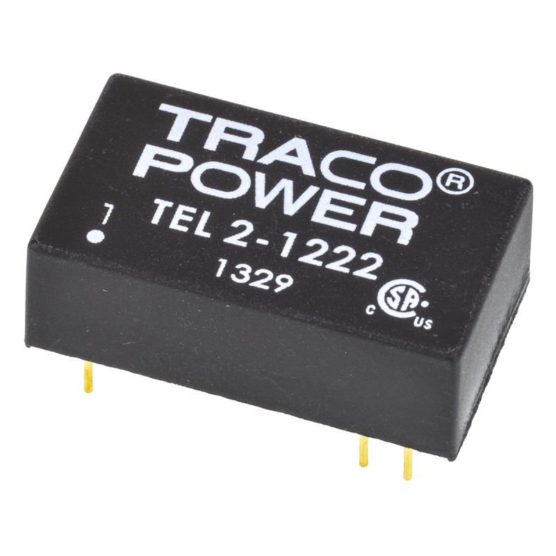 1 pcs - TRACOPOWER TEL 2 DC-DC Converter, ±12V dc/ ±85mA Output, 9 - 18 V dc Input, 2W, Through Hole, +75°C Max Temp