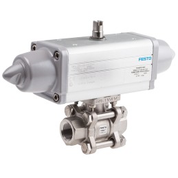 1 pcs - Festo Ball type Pneumatic Actuated Valve, BSPT 1/2in, 5.6 bar