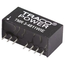 1 pcs - TRACOPOWER TMR 3WIE DC-DC Converter, 5V dc/ 600mA Output, 18 - 75 V dc Input, 3W, Through Hole, +85°C Max Temp