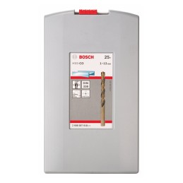 1 pcs - Bosch 25-Piece Twist Drill Bit Set for Metal, 13mm Max, 1mm Min, HSS-Co Bits
