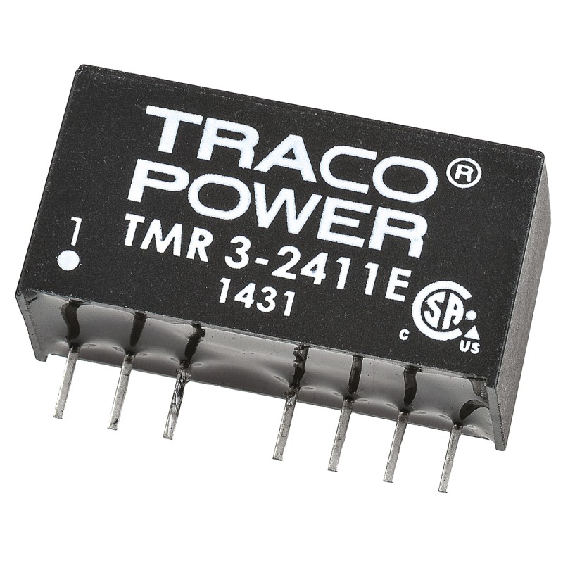 1 pcs - TRACOPOWER TMR 3E DC-DC Converter, 5V dc/ 600mA Output, 18 - 36 V dc Input, 3W, Through Hole, +85°C Max Temp