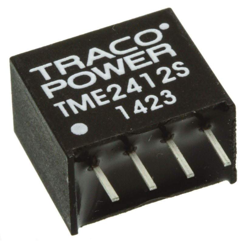 1 pcs - TRACOPOWER TME DC-DC Converter, 12V dc/ 80mA Output, 21.6 - 26.4 V dc Input, 1W, Through Hole, +85°C Max Temp