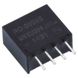 1 pcs - Recom RO DC-DC Converter, 5V dc/ 200mA Output, 4.5 - 5.5 V dc Input, 1W, Through Hole, +85°C Max Temp -40°C Min