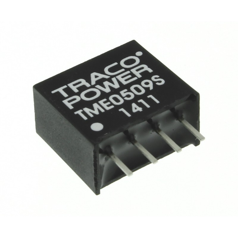 1 pcs - TRACOPOWER TME DC-DC Converter, 9V dc/ 110mA Output, 4.5 - 5.5 V dc Input, 1W, Through Hole, +85°C Max Temp