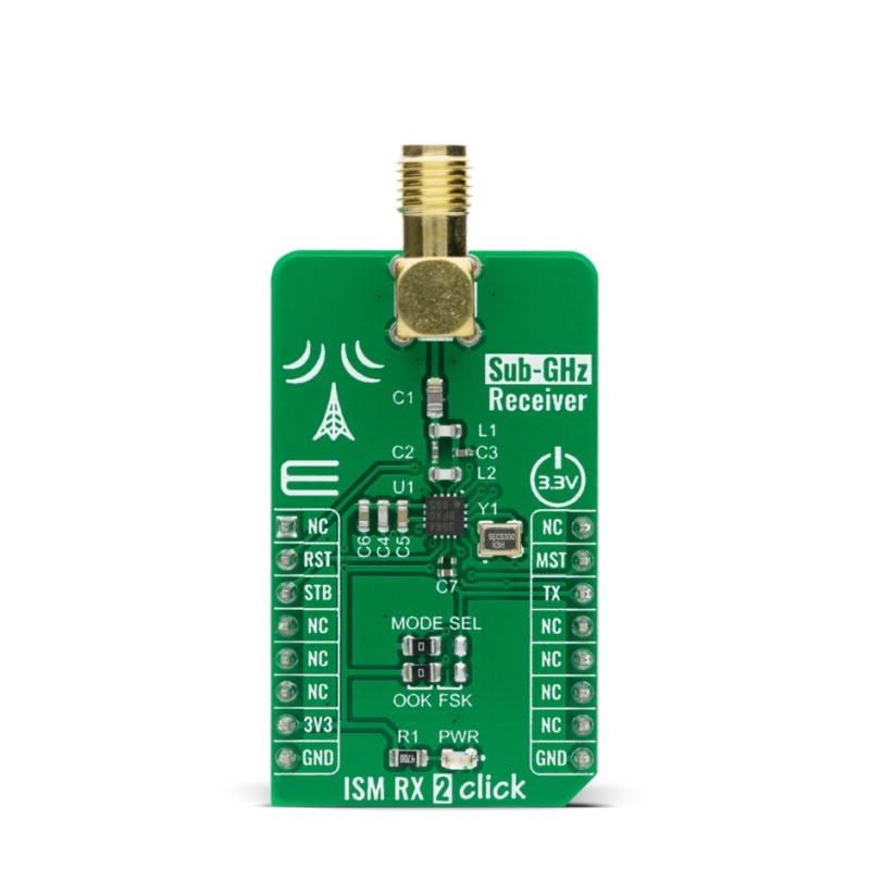1 pcs - MikroElektronika ISM RX 2 Click Si4356 Sensor Add-On Board for Door Contol, Industrial Control MIKROE-4230