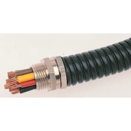 1 Reel of 10 M - Adaptaflex Flexible Conduit, 25mm Nominal Diameter, Galvanised Steel, Black