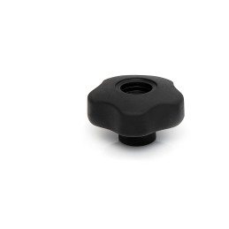 5 pcs - RS PRO Black Multiple Lobes Clamping Knob, M6, Threaded Through Hole