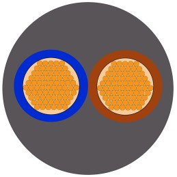 1 Reel of 100 M - RS PRO 2 Core Power Cable, 2.5 mm², 100m, Grey PVC Sheath, 3182Y, 25 A, 300 V, 500 V