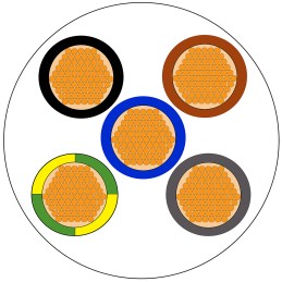 1 Reel of 100 M - RS PRO 5 Core Power Cable, 1.5 mm², 100m, White PVC Sheath, 3185Y, 16 A, 300 V, 500 V