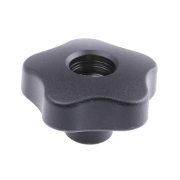 5 pcs - Elesa 70017 Black Multiple Lobes Clamping Knob, M10, Threaded Through Hole