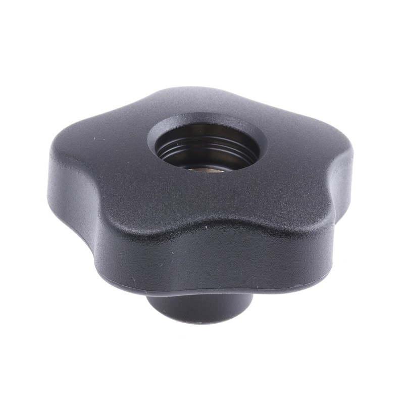 5 pcs - Elesa 70017 Black Multiple Lobes Clamping Knob, M10, Threaded Through Hole