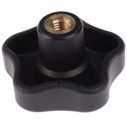 5 pcs - Elesa 70013 Black Multiple Lobes Clamping Knob, M10, Threaded Hole