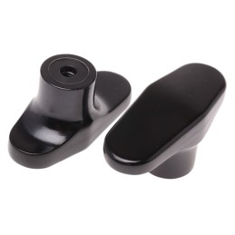 5 pcs - RS PRO Black 1-Arm Clamping Knob, M6, Threaded Hole