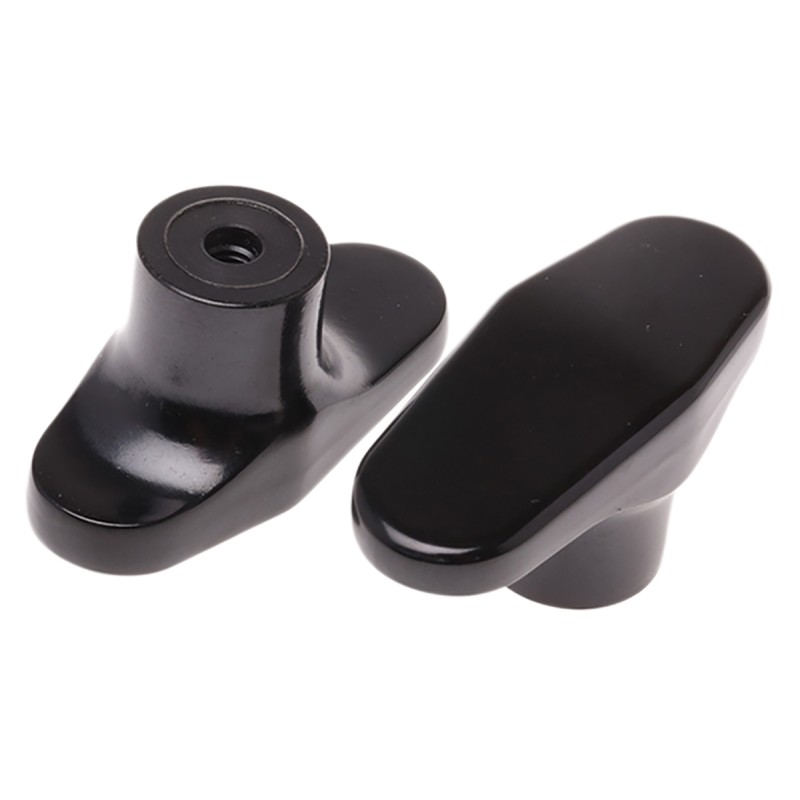 5 pcs - RS PRO Black 1-Arm Clamping Knob, M6, Threaded Hole