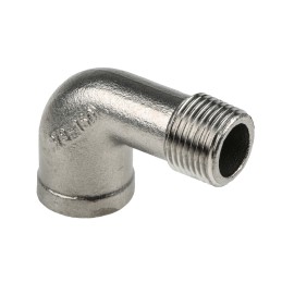 1 pcs - RS PRO Stainless Steel Pipe Fitting, 90° Circular Elbow, Female R 3/8in x Male R 3/8in