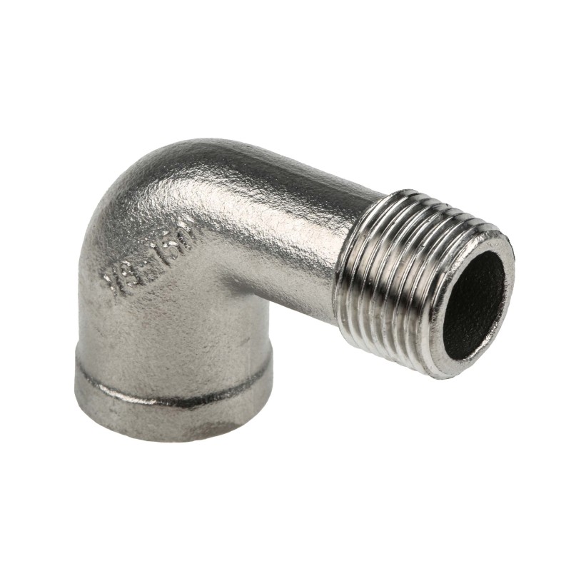 1 pcs - RS PRO Stainless Steel Pipe Fitting, 90° Circular Elbow, Female R 3/8in x Male R 3/8in