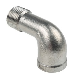 1 pcs - RS PRO Stainless Steel Pipe Fitting, 90° Circular Elbow, Female R 3/8in x Male R 3/8in