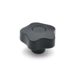 5 pcs - Elesa 69762-C9 Black Polypropylene Based Technopolymer Knob, M10, Threaded Through Hole