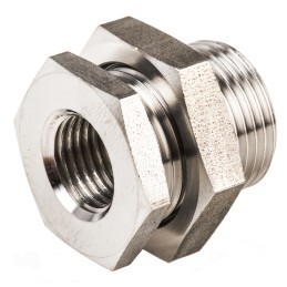 1 pcs - Legris Stainless Steel Pipe Fitting, Straight Hexagon Bulkhead Adapter, Female G 1/4in