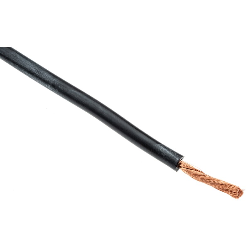 1 Reel of 25 M - Staubli SiliVolt-1V Series Black 2.5 mm² Hook Up Wire, 651/0.07 mm, 25m, Silicone Insulation