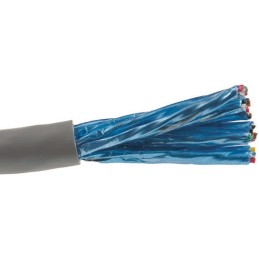 1 Reel of 30 M - Alpha Wire Twisted Pair Data Cable, 12 Pairs, 0.35 mm², 24 Cores, 22 AWG, Screened, 30m, Grey Sheath