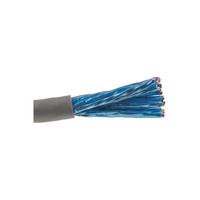 1 Reel of 30 M - Alpha Wire Twisted Pair Data Cable, 12 Pairs, 0.35 mm², 24 Cores, 22 AWG, Screened, 30m, Grey Sheath