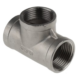 1 pcs - RS PRO Stainless Steel Pipe Fitting, Tee Circular Tee, Female G 1in x Female G 1in x Female G 1in